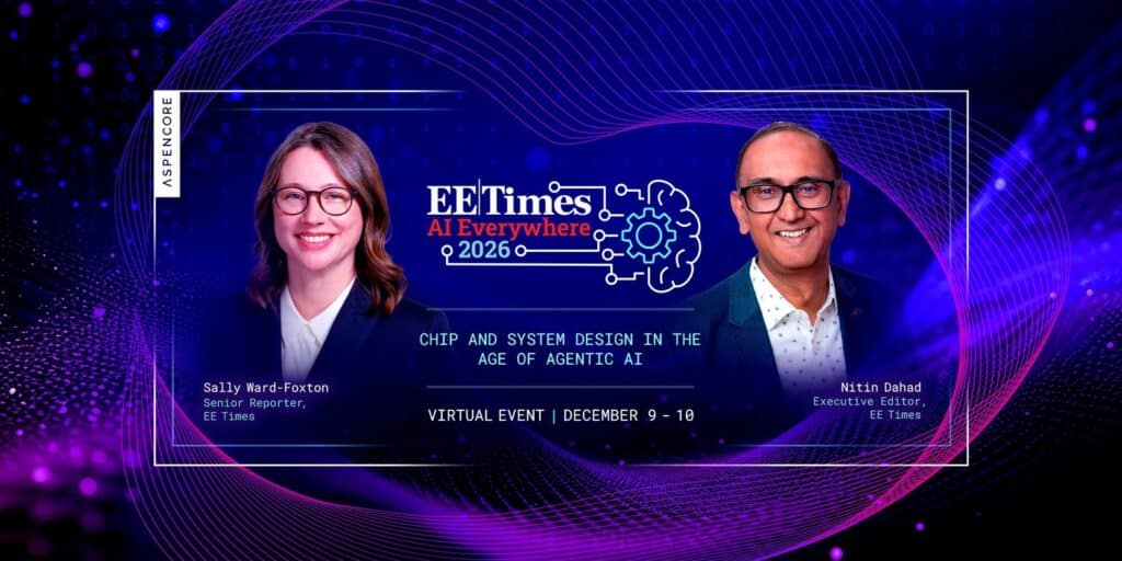 AI Everywhere 2026 banner by EE Times, virtual event on 9 and 10 December